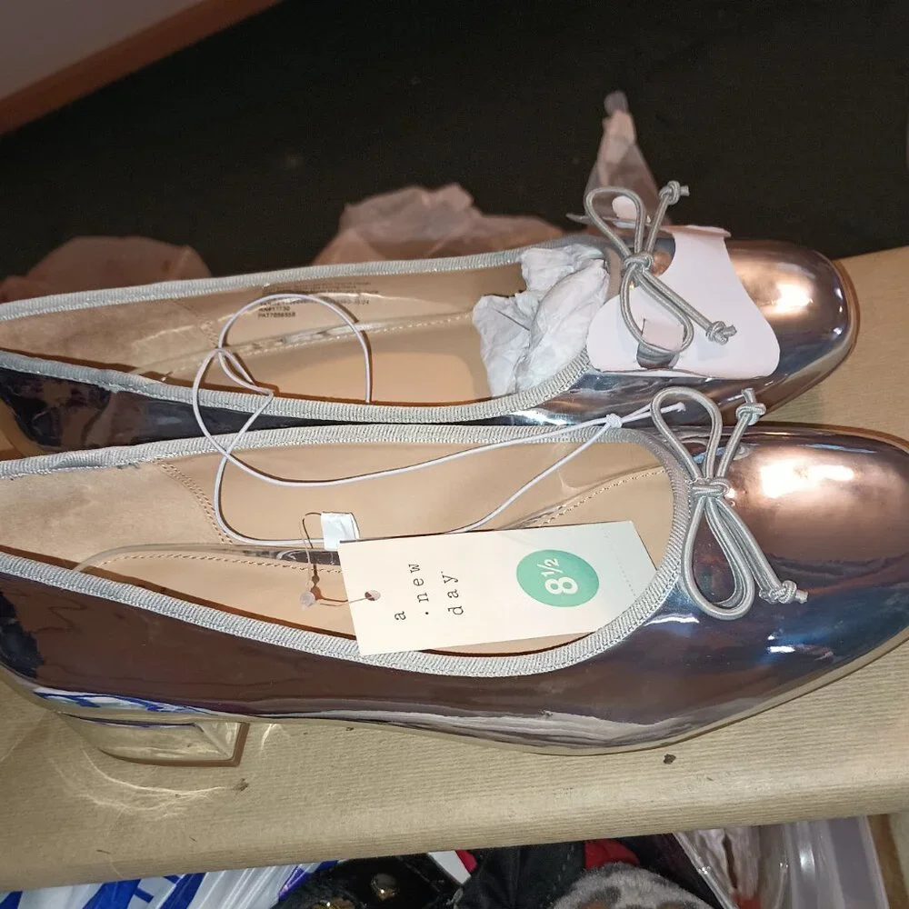 NEW A New Day™ Women's Joy Ballet Pumps Silver - Picture 6 of 8